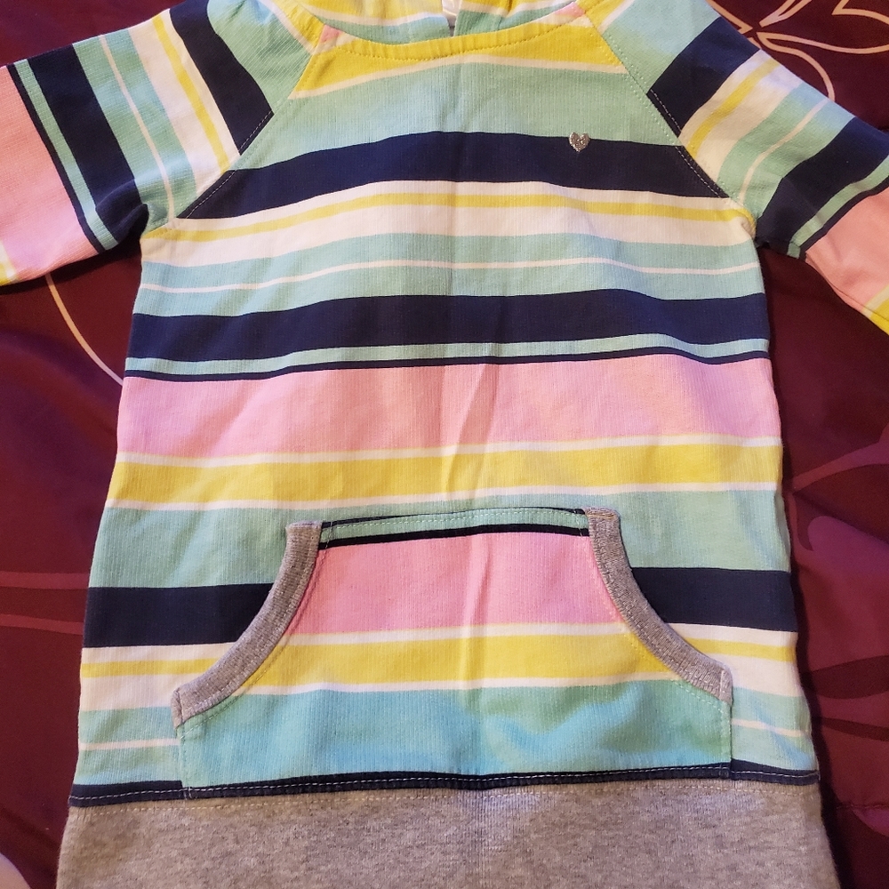 A striped hoodie